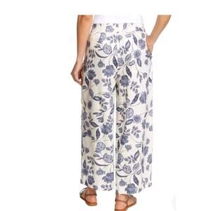 Ella Moss Ladies' Linen Blend Pant, Blue Floral Print, M